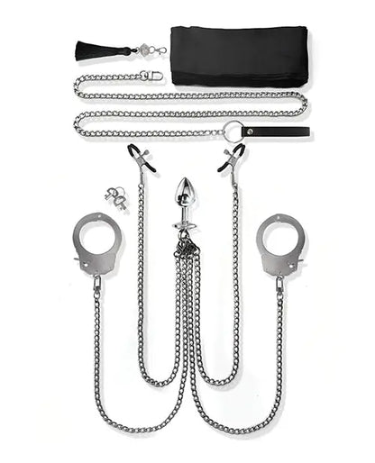 Nixie Interchangeable 8 pc Bondage Kit with Metal Sex Handcuffs  Bondage Kits