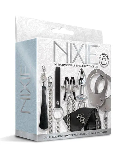 Nixie Interchangeable 8 pc Bondage Kit with Metal Sex Handcuffs  Bondage Kits