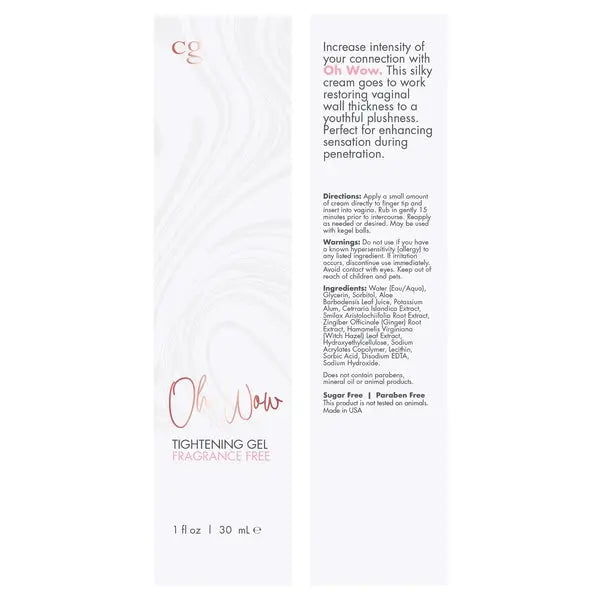 OH Wow Tightening Gel 1oz | 30mL  Lubes, Lotions and Accessories