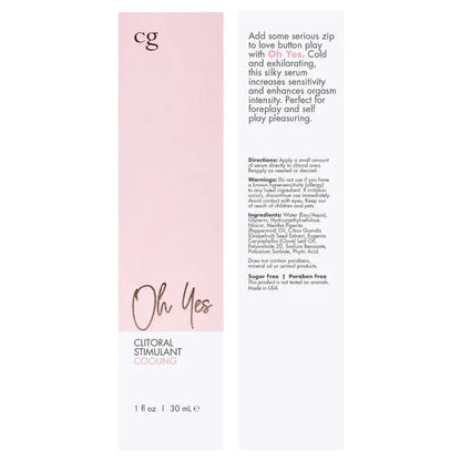 OH YES Cooling Clitoral Stimulant - Fragrance Free 1oz | 30mL  Lubes, Lotions and Accessories