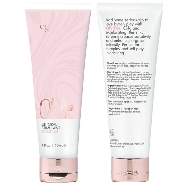 OH YES Cooling Clitoral Stimulant - Fragrance Free 1oz | 30mL  Lubes, Lotions and Accessories