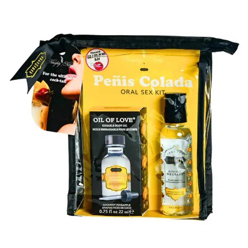 ORAL SEX COCKTAIL KIT - Penis Colada (Coconut Pineapple) 2oz Divine Nectar / .75oz Oil of Love  Lubes, Lotions and Accessories