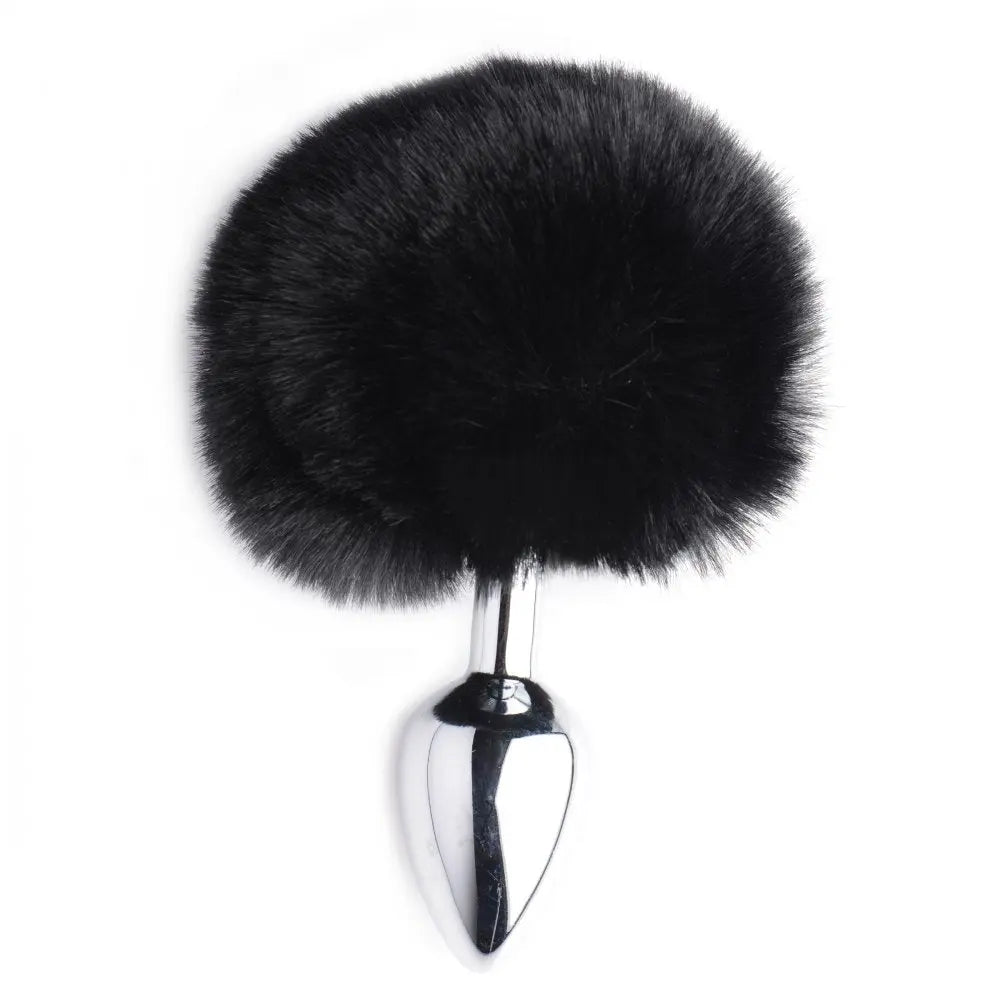 Onyx Bunny Tail Anal Plug  BDSM Pet Play Anal Plug