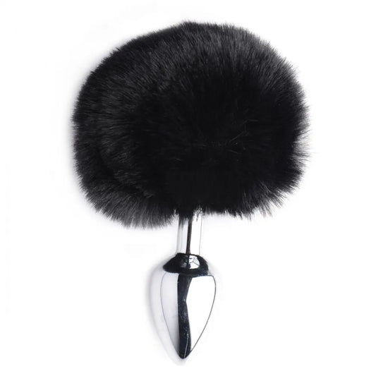 Onyx Bunny Tail Anal Plug  BDSM Pet Play Anal Plug