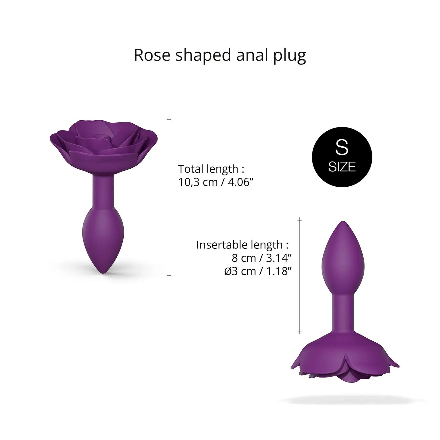 Open Roses Silicone Anal Plug Purple Rain Small  Anal Plug Sex Toy