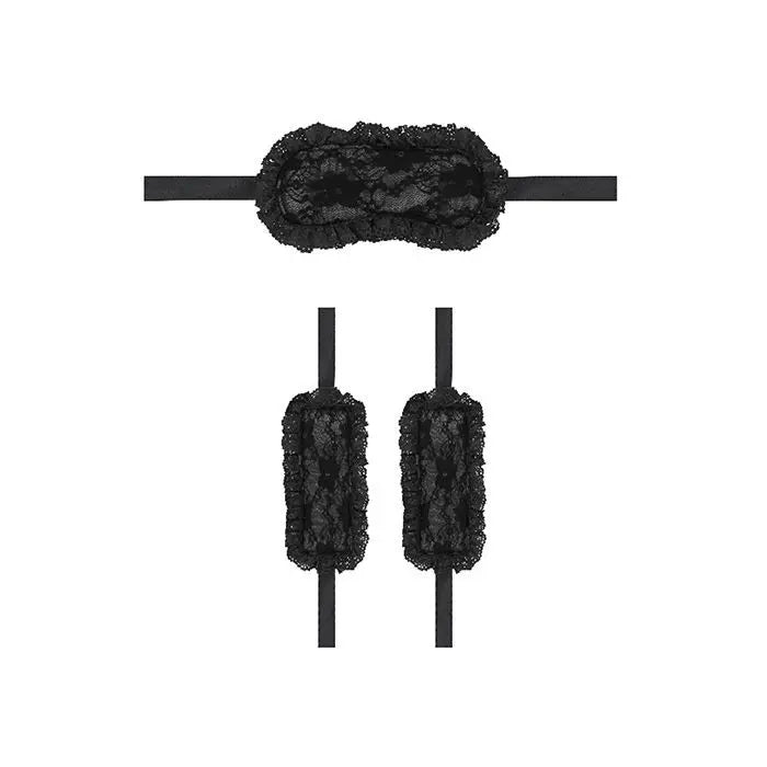 Ouch! 2-Piece Introductory Bondage Kit Black Lace Beginner BDSM Kit  Bondage Kits