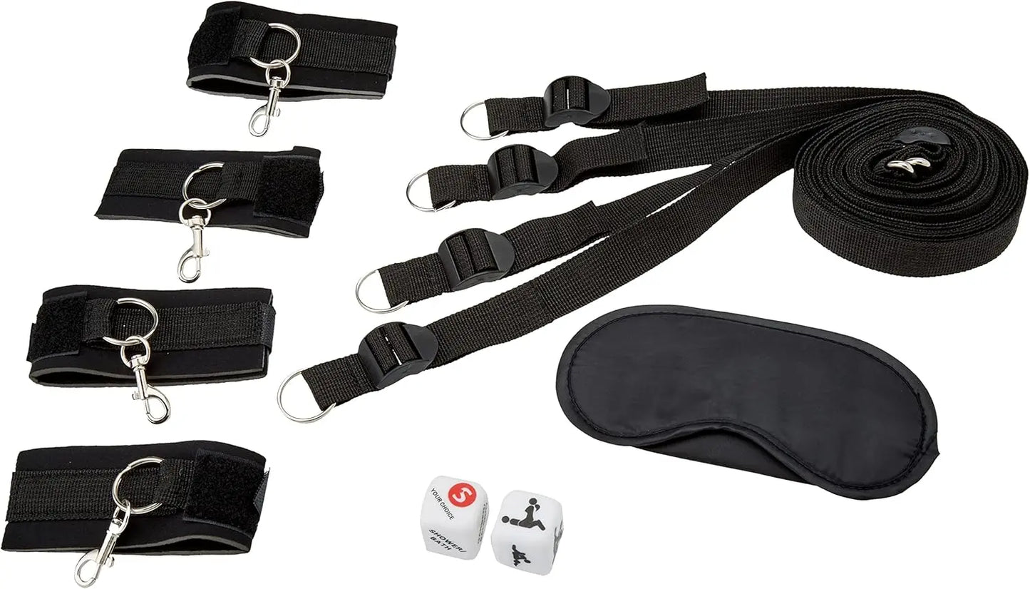 Ouch! Black & White Bed Bindings Restraint System Bondage Kit  Bondage Kits