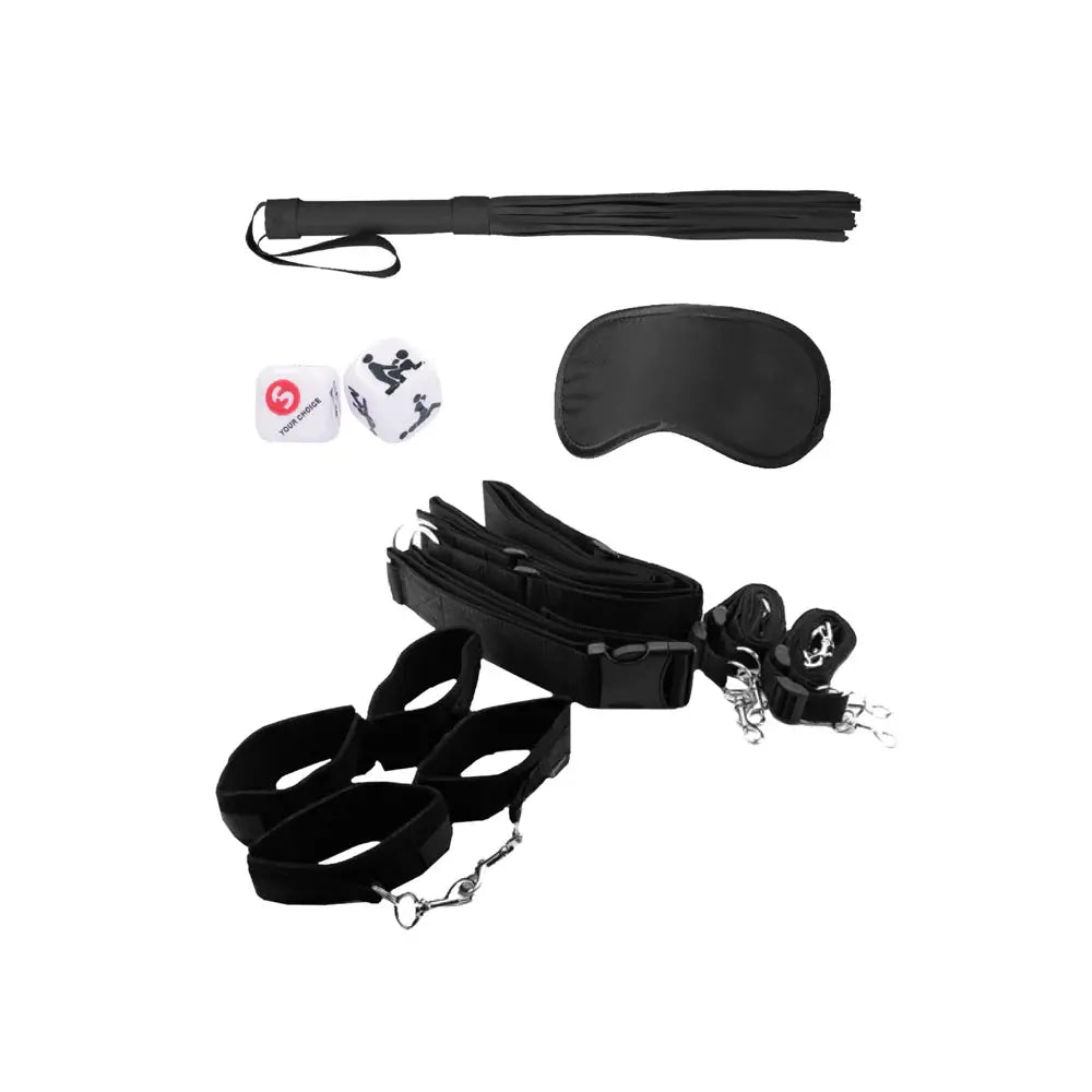 Ouch! Black & White Bondage Belt Restraint System Black  Bondage Kits