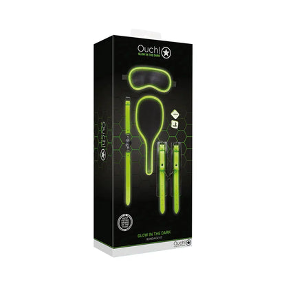 Ouch! Glow in the Dark 7-Piece Bondage Kit Neon Green  Bondage Kits