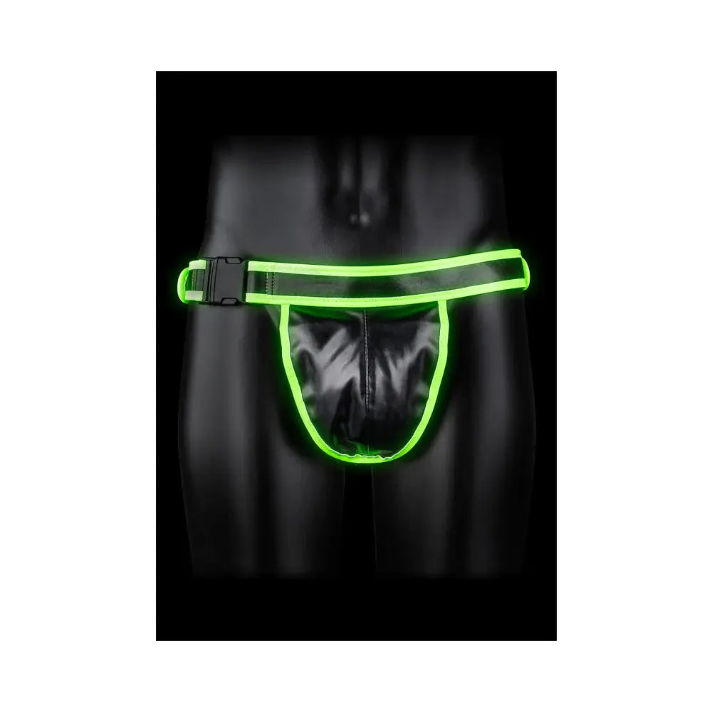 Ouch! Glow in the Dark Buckle Jock Strap Neon Green S/M  Men - Underwear