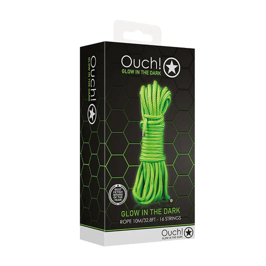 Ouch! Glow in the Dark Rope 10 m / 33 ft. Neon Green  Fetish - Cuffs & Restraints