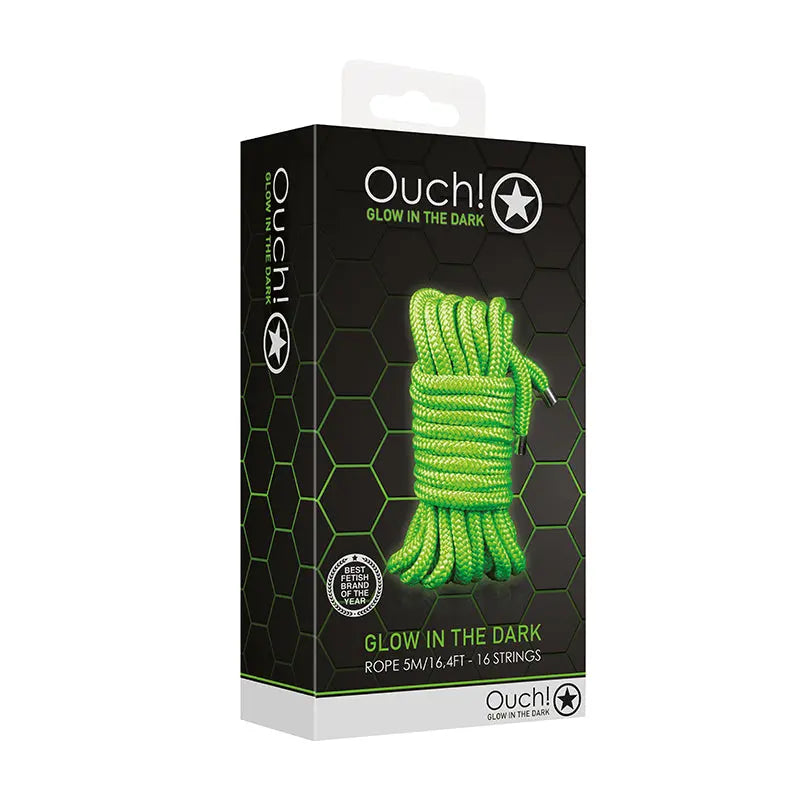 Ouch! Glow in the Dark Rope 5 m / 16 ft. Neon Green  Fetish - Cuffs & Restraints