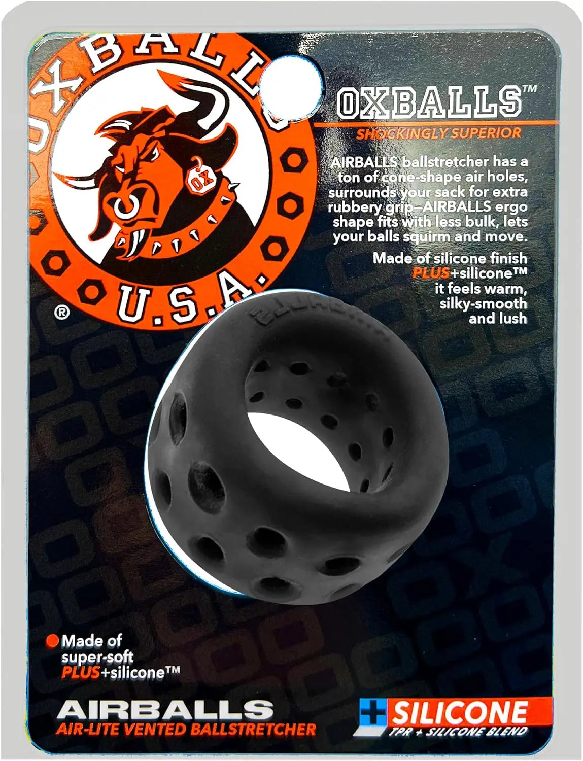 OxBalls Airballs Air Lite Light Weight Ball Stretcher Black Ice  Ball Stretcher