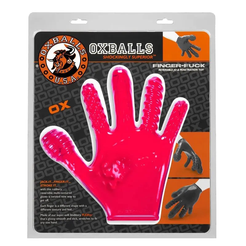 OxBalls FINGER FUCK Glove Hot Pink  Fetish - Sensory Stimulation