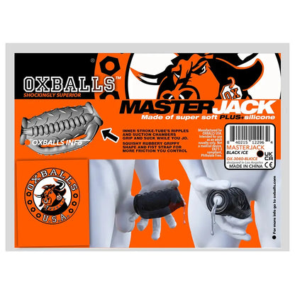 OxBalls Masterjack Double Penetration Stroker Male Masturbator - Blue Ice  Manual Stroker
