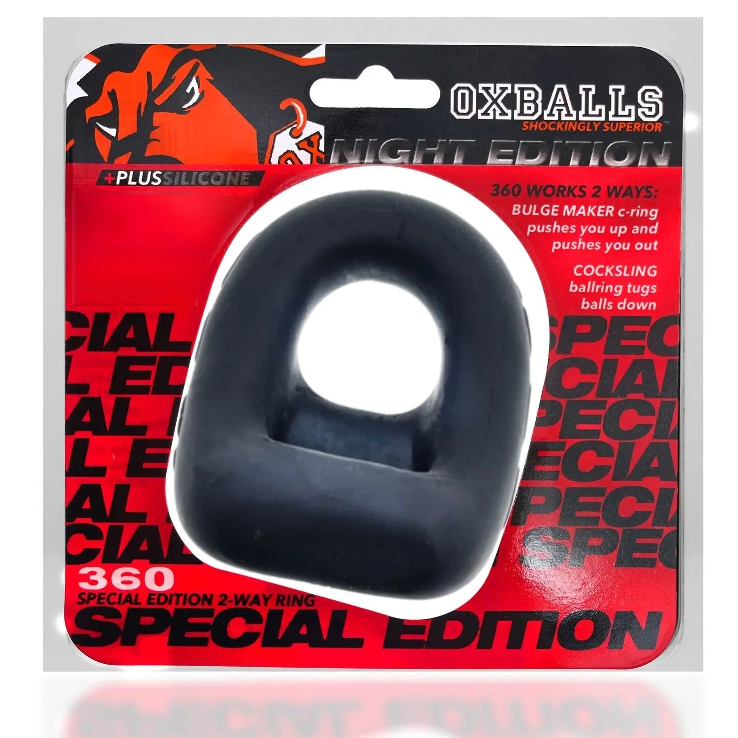 Oxballs 360, dual use cockring - PLUS+SILICONE special edition - NIGHT  For Him