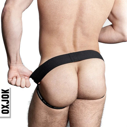 Oxballs Oxjok Airmesh Swagger Slider-Strap Jock Tar Black XL  Lingerie For Him