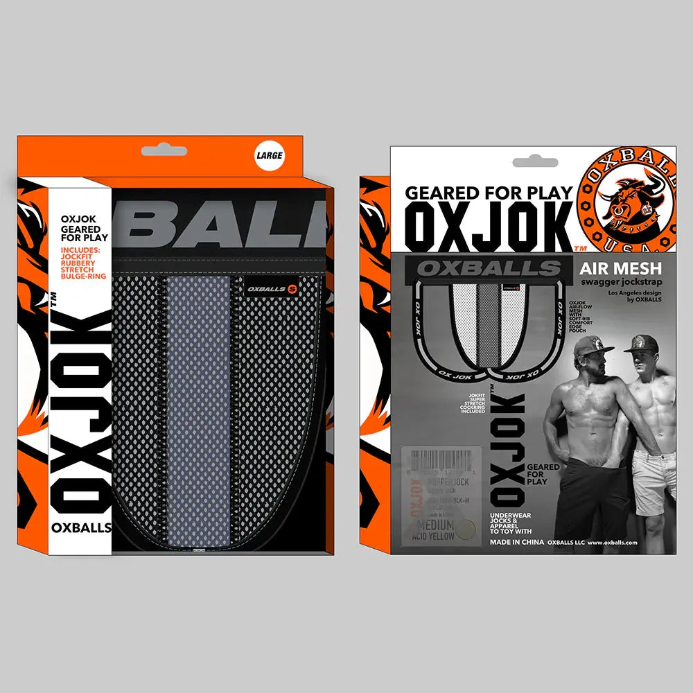 Oxballs Oxjok Airmesh Swagger Slider-Strap Jock Tar Black XL  Lingerie For Him