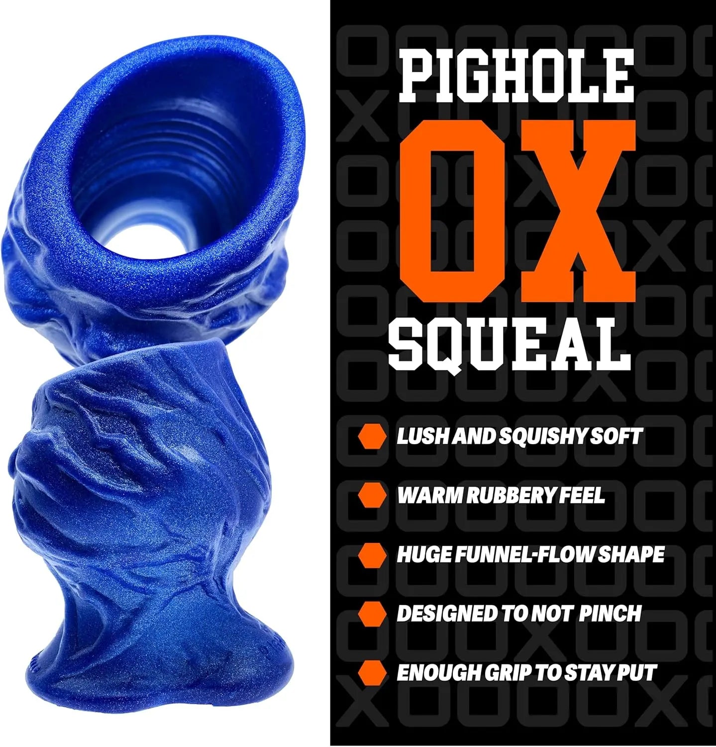 Oxballs Pighole Squeal FF Large Hollow Anal Plug - Blue  Anal Plug Sex Toy