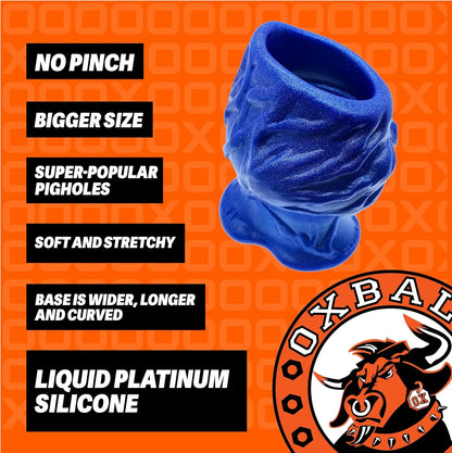 Oxballs Pighole Squeal FF Large Hollow Anal Plug - Blue  Anal Plug Sex Toy