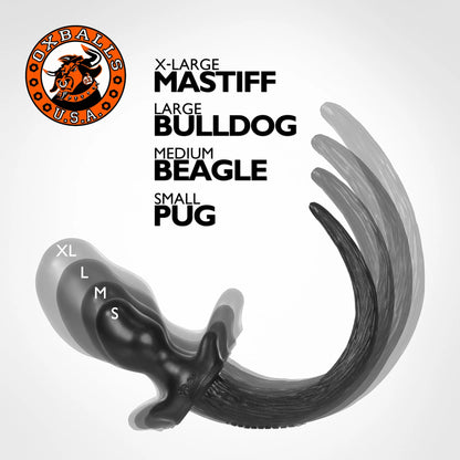 PUG puppy tail buttplug BLACK Small  BDSM Pet Play