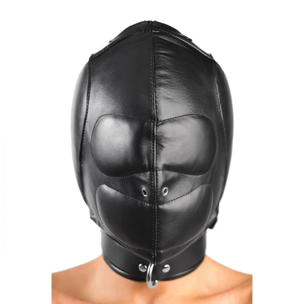 Padded BDSM Hood Luxury Leather Bondage Hood - Medium / Large  Bondage Hood