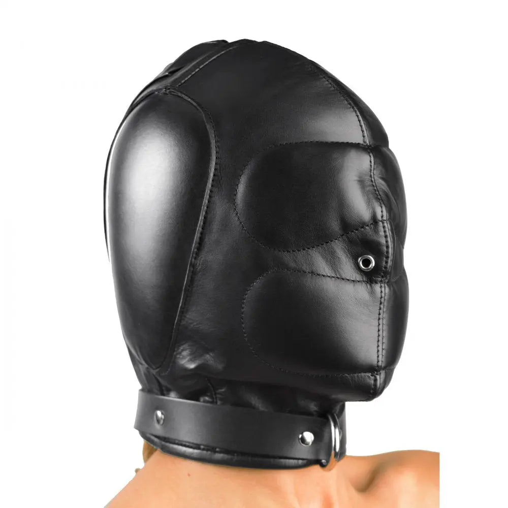 Padded BDSM Hood Luxury Leather Bondage Hood - Medium / Large  Bondage Hood