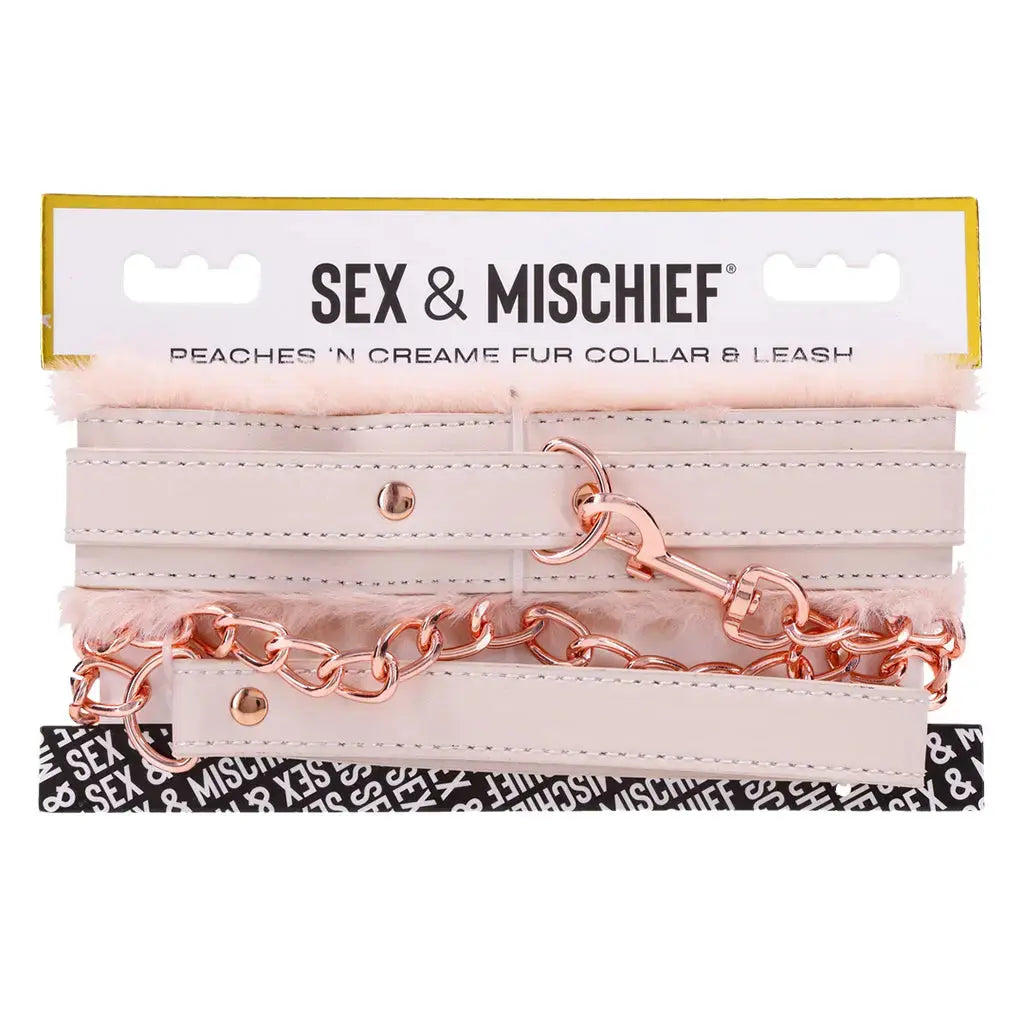 Peaches ‘n CreaMe Fur BDSM Collar & Leash  Collars and Leads