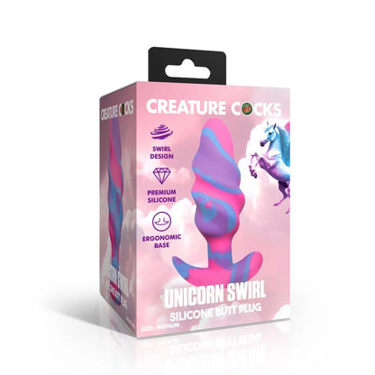 Pegasus Horn Swirl Silicone Butt Plug – Large  Anal Plug Sex Toy