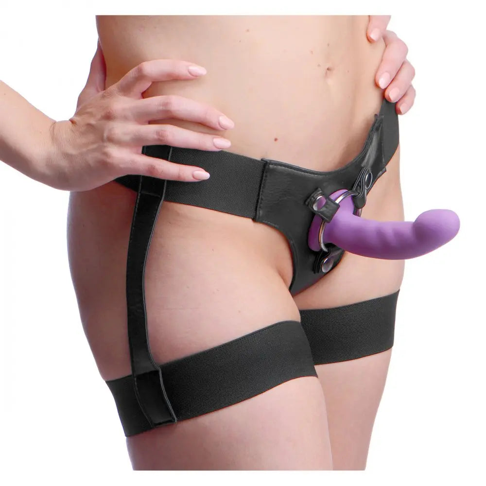 Pegging Kit - Bardot Garter Belt Strap On Harness with Silicone G-Spot Dildo  Strap-Ons and Harnesses