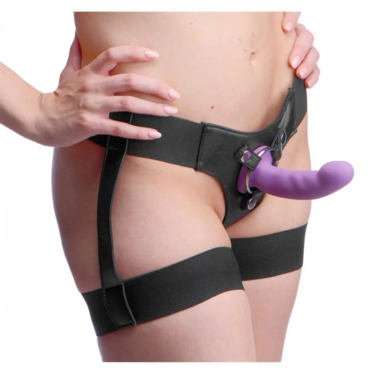 Pegging Kit - Bardot Garter Belt Strap On Harness with Silicone G-Spot Dildo  Strap-Ons and Harnesses