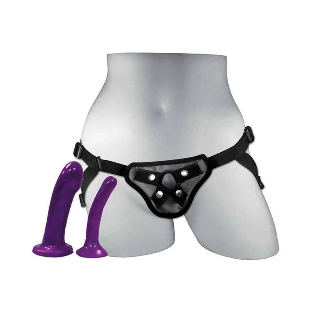 Pegging Kit with Adjustable Strap-On Harness and 2 Silicone Dildos  Pegging Kit