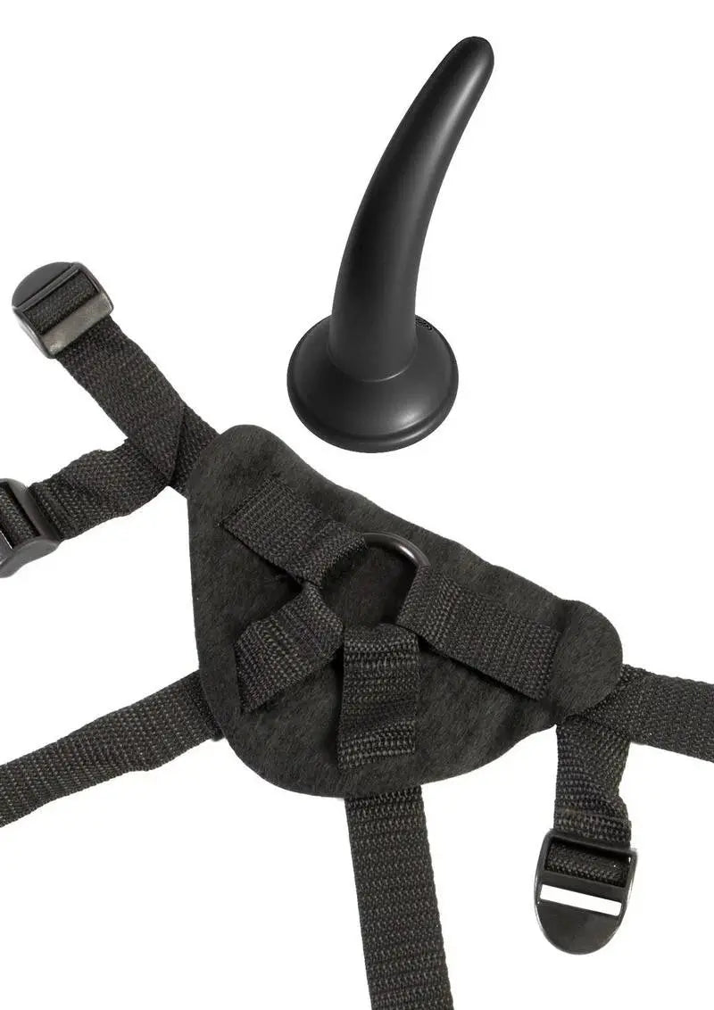 Pegging Set - The Pegger 5 in. Dildo & Strap-On Harness Set Black  Pegging Kit
