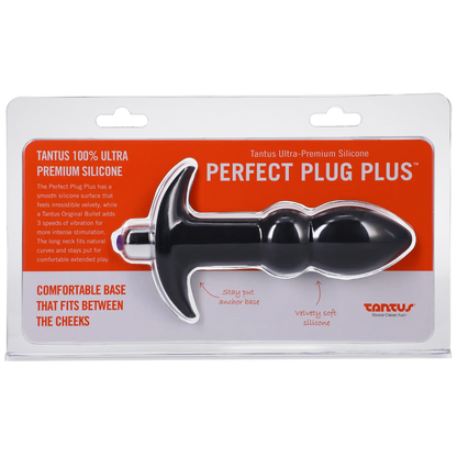 Perfect Plug Plus Vibe Black - Vibrating Anal Plug with Wide Base  Anal Plug Sex Toy