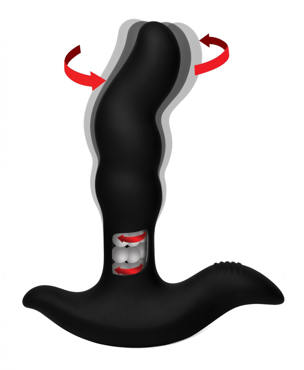 Perineum Sex Toy Taint Stimulator Rimstatic Curved Rotating Plug with Remote  Prostate Play