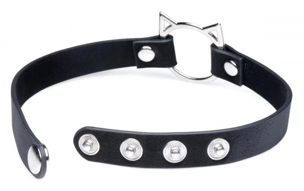 Pet Play Kinky Kitty Ring Slim BDSM Choker Bondage Cat Collar  Fetish Clothing and Lingerie