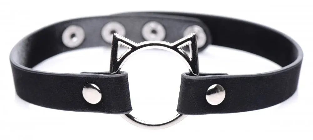 Pet Play Kinky Kitty Ring Slim BDSM Choker Bondage Cat Collar  Fetish Clothing and Lingerie