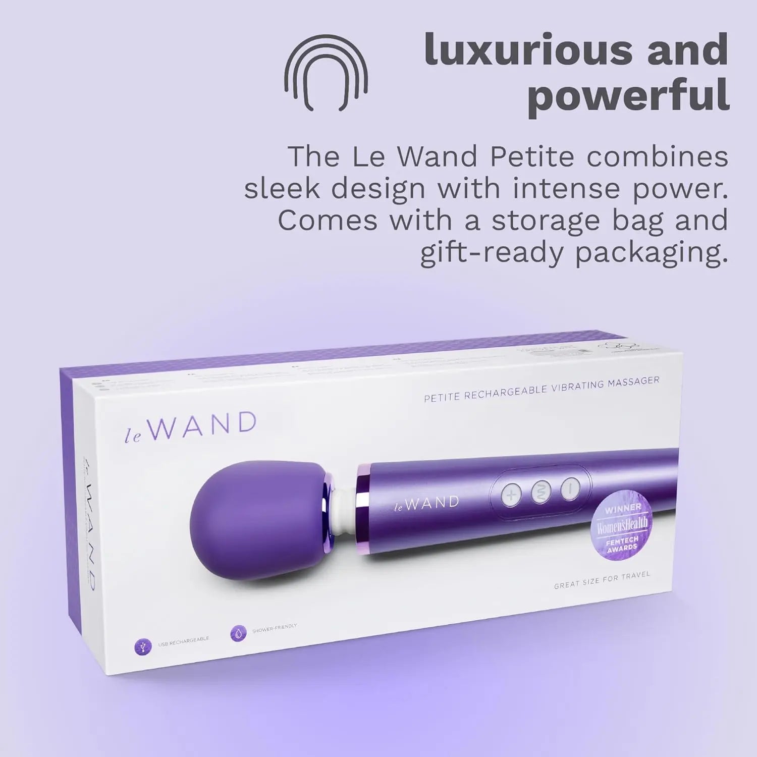 Petite Rechargeable Wand Massager - Violet  Wand Vibrator