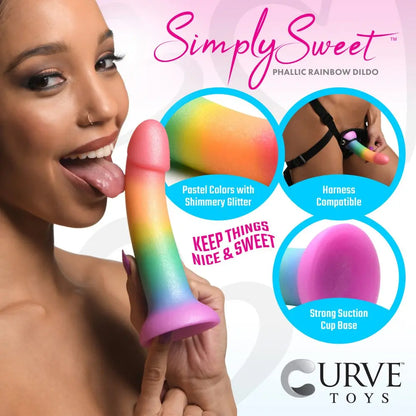 Phallic Rainbow Silicone Dildo  Suction Cup Dildos