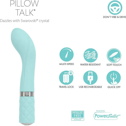 Pillow Talk G Spot Vibrator Sex Toy - Teal Sassy G-Spot Sex Toy Vibrator  Vibrator