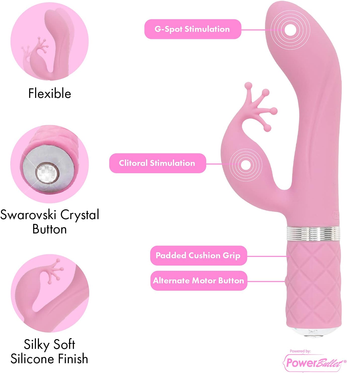 Pillow Talk Vibrator Sex Toy - Kinky Pink Rabbit Sex Toy  Vibrator