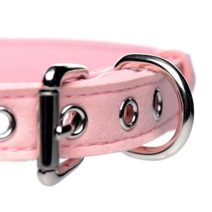Pink Bow Sugar Kitty Cat Bell Collar BDSM Pet Play Collar  Collars and Leads