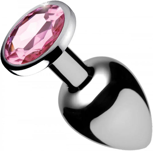 Pink Gem Anal Plug- Large  Metal Anal Plug Sex Toy