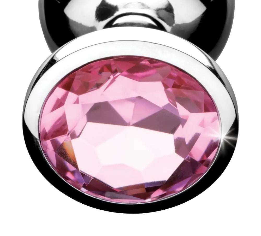 Pink Gem Anal Plug- Large  Metal Anal Plug Sex Toy