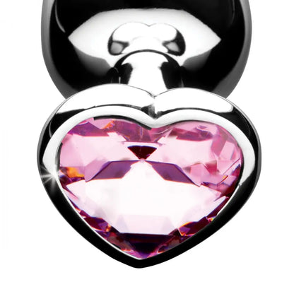Pink Heart Metal Anal Plug Set  Metal Anal Plug Sex Toy