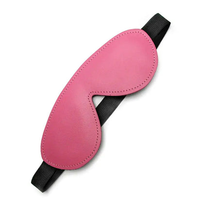 Pink Leather Bondage Blindfold Bound Leather Blindfold BDSM  Blindfold