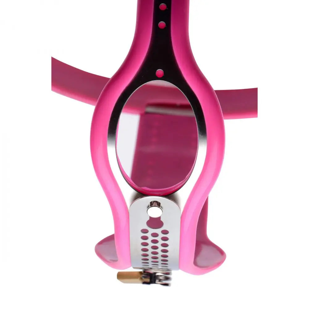 Pink Stainless Steel Adjustable Female Chastity Belt  Chastity