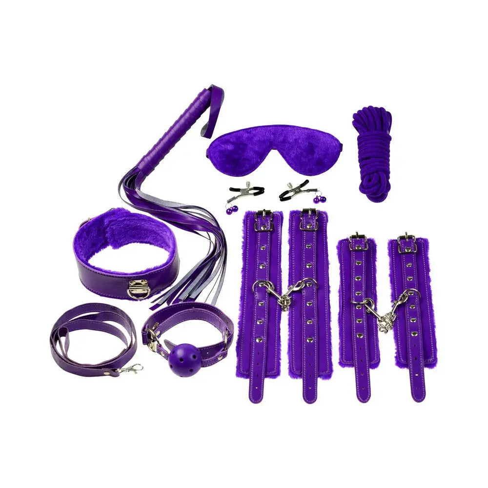 Ple'sur 12-Piece Everything Bondage Kit Purple Beginner BDSM Set  Bondage Kits