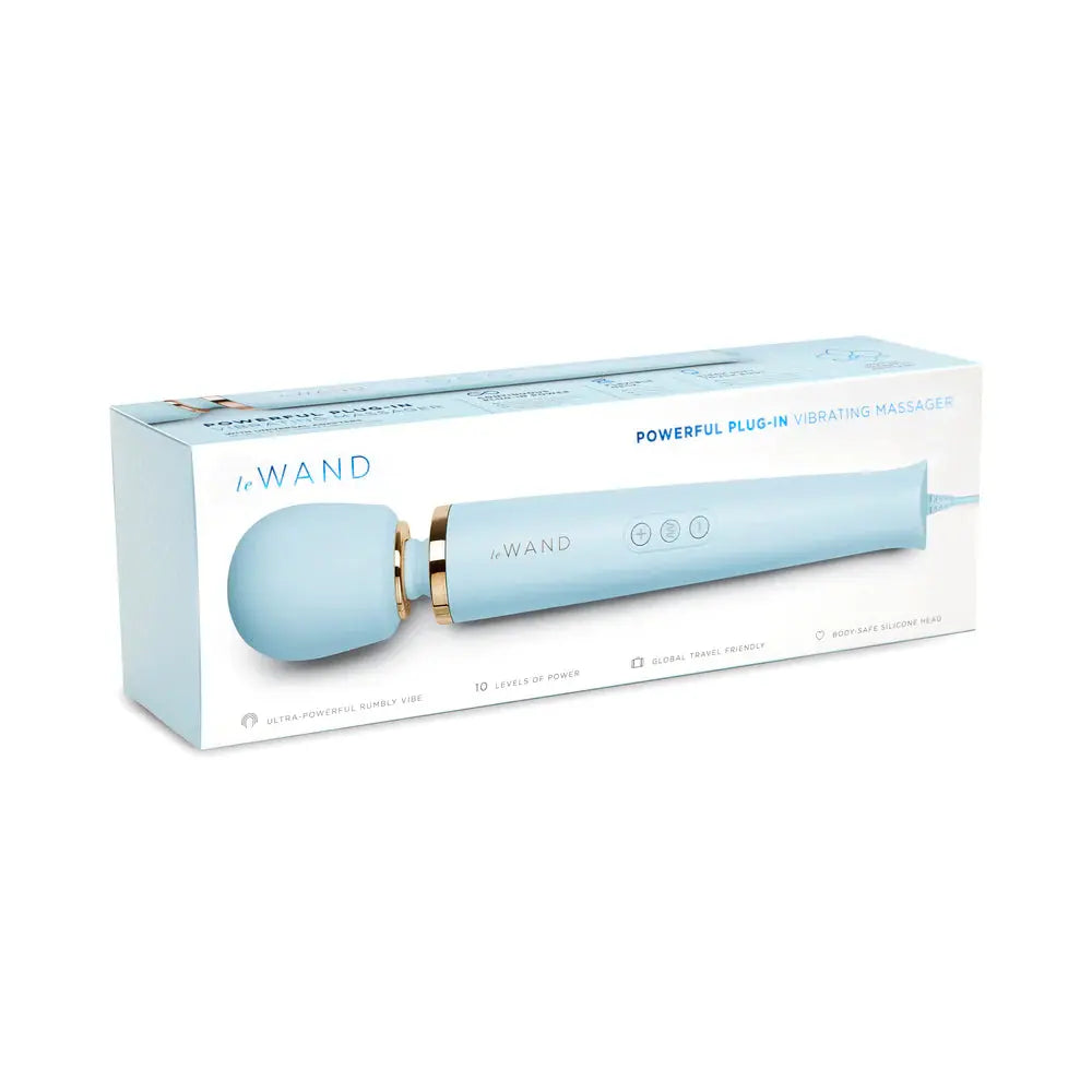 Plug-In Vibrating Wand Massager - Sky Blue  Wand Vibrator