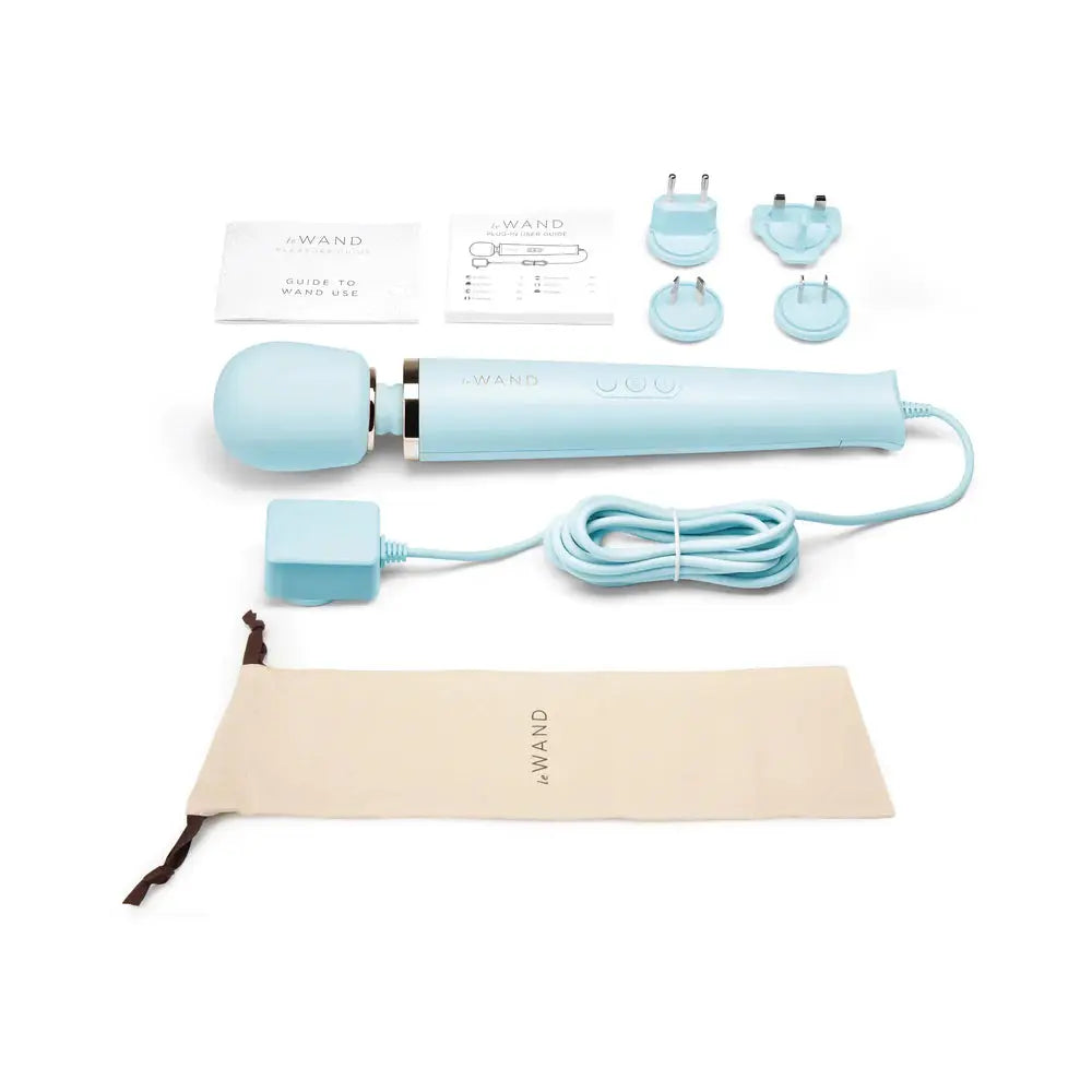 Plug-In Vibrating Wand Massager - Sky Blue  Wand Vibrator